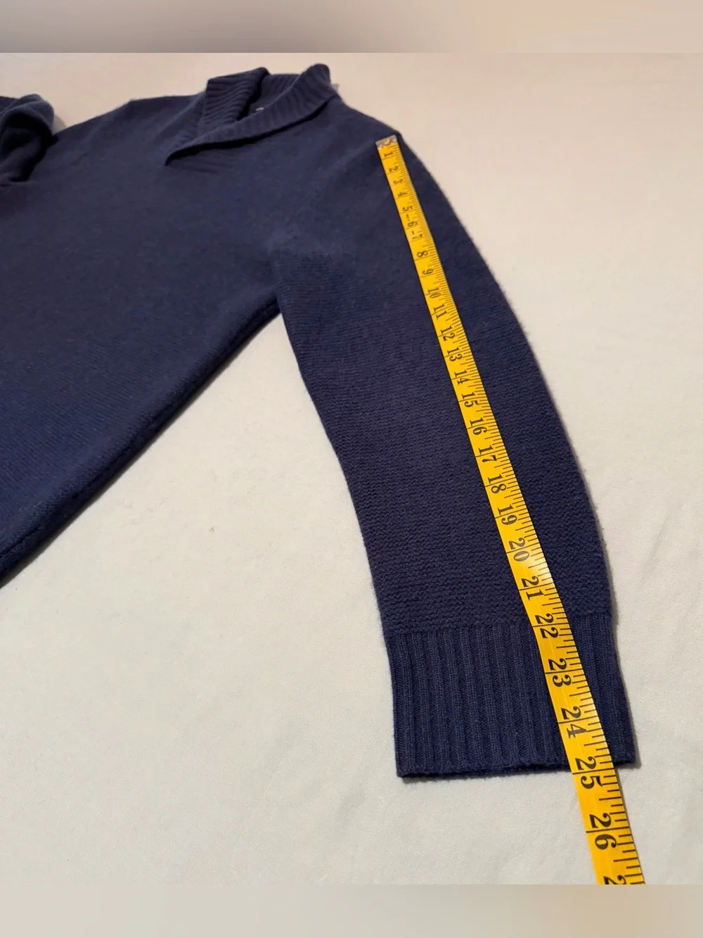 James Perse Los Angeles 100% Cashmere Shawl Collar Sweater Size 1 (S) Navy Blue